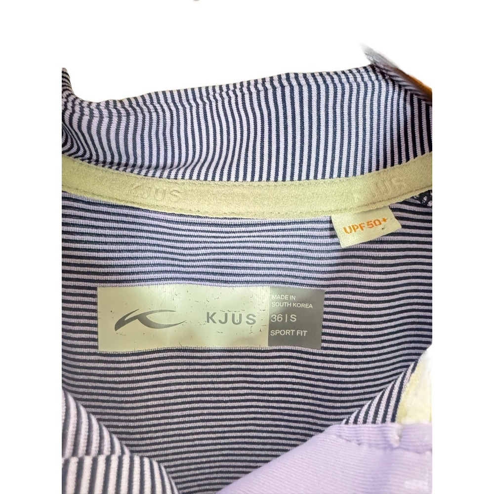 Kjus Womens Sina Polo‎ Purple Stripe - Upf 50 Small - Picture 3 of 4
